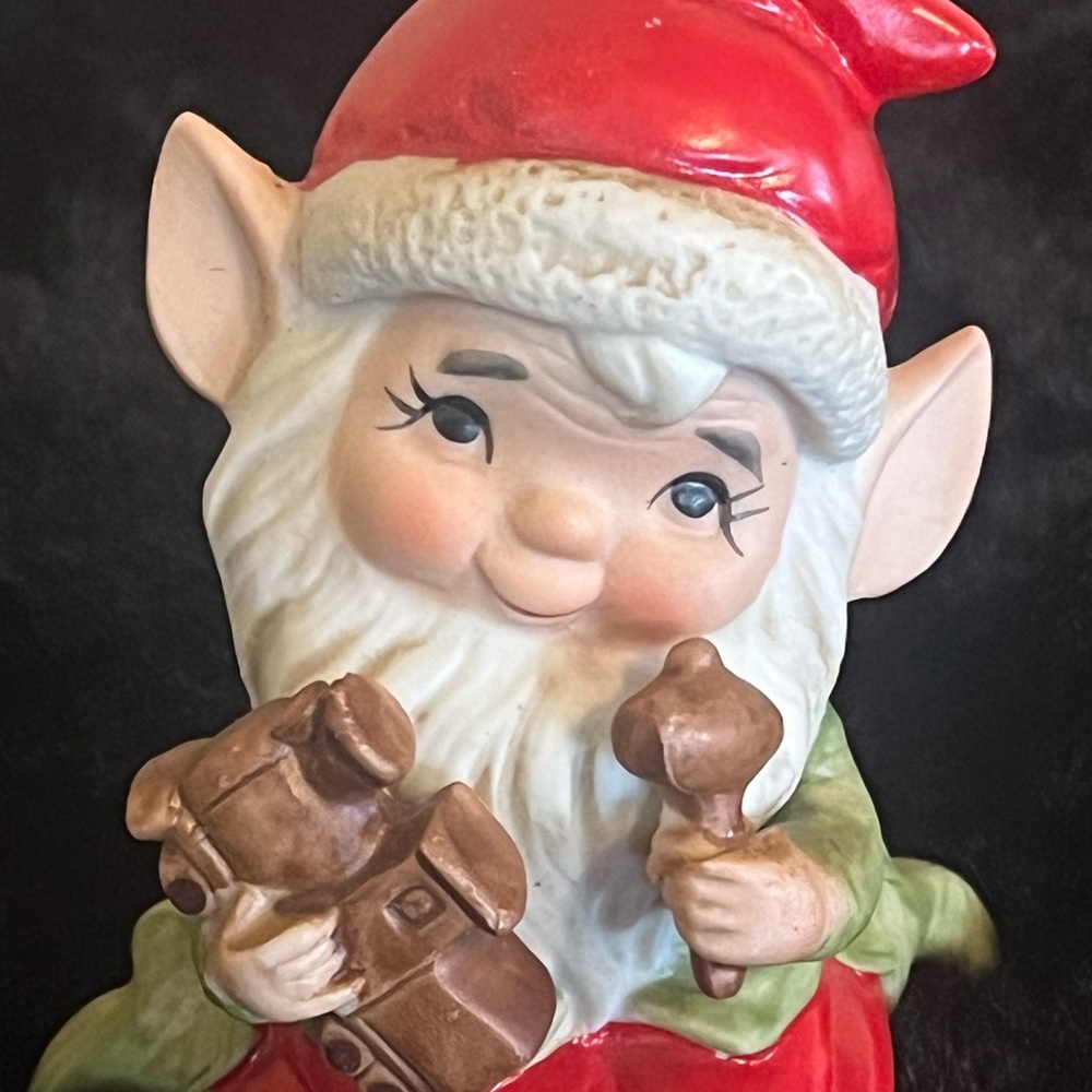 Vintage Homco Christmas Elf Elves Figurines Gnomes Ceramic Set Of 2 #5406 - Picture 3 of 12